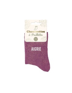 Chaussettes Paillettes Avec Motif "Garce" - Taille Unique 36-42 - Accessoire Mode Original