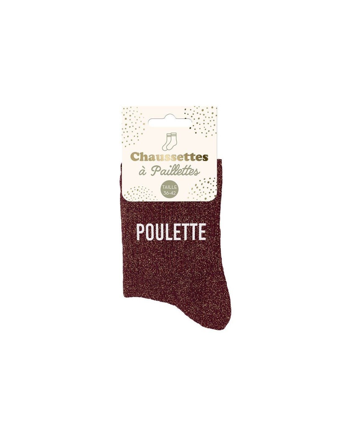 Chaussettes à Paillettes Avec Message "Louloute" - Taille Unique 36-42 - Composition 53% Coton, 18% Fil Métallique - Lavage Machine 30°
