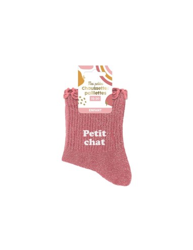 Chaussettes à paillettes enfant Petit Chat