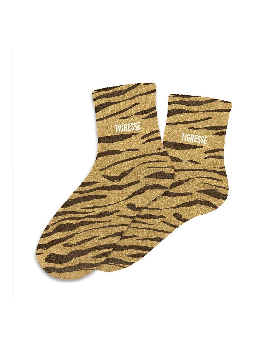 Chaussettes à Paillettes « Tigresse » STC - Taille Unique 36-42, Multicolore | Chaussettes Fantaisie Femme Pour Soirée, Cadeau Original