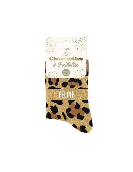 Calze Unisex Con Paillettes A Tema Felino – Multicolore, 100% Cotone, STC