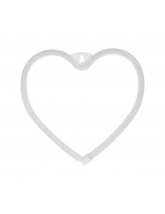 Néon cœur rose à piles