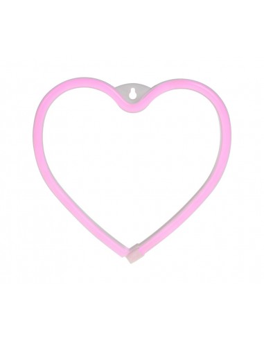 Néon cœur rose à piles