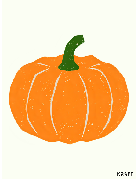 Affiche citrouille automne 30x40 cm – Fabrication Française
