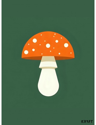 Affiche champignon automne 30x40 cm -...
