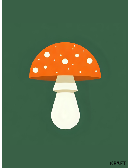 Affiche champignon automne 30x40 cm -  – Fabrication Française