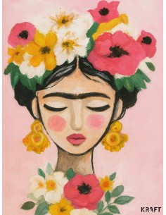 Affiche femme fleurs artistique 30x40 cm fabriquée en France 2