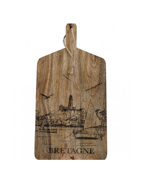 Planche apéro Bretagne en bois de manguier – 50 cm | Conçue pour contact alimentaire
