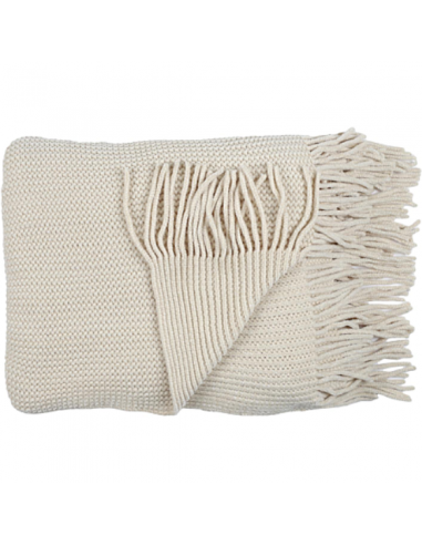 Plaid Chenille à Franges Beige – 120...