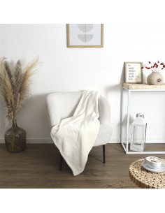 Plaid Nid d’Abeille Crème –...