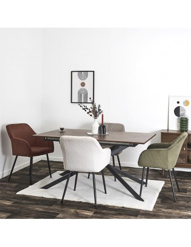 SCOTT - Fauteuil en velours - vert