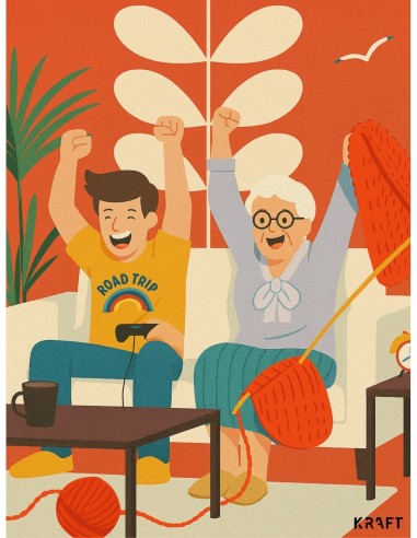 Affiche mamie gaming 30x40 cm fabriquée en France