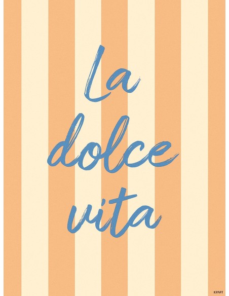 Affiche La Dolce Vita rétro beige et terracotta – Décoration murale