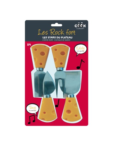 Set 4 Couteaux à Fromage Rock Fort Inox