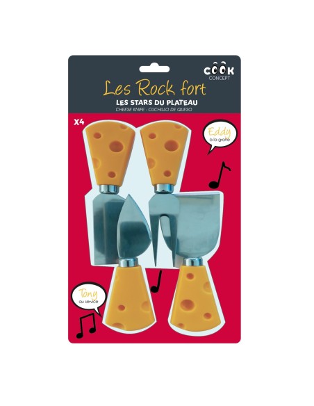 Set 4 Couteaux à Fromage Rock Fort Inox