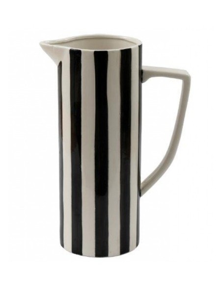 Vase Rayures Noir & Blanc 33 cm Design
