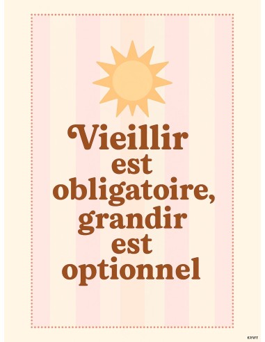 Affiche 30x40 Vieillir est obligatoire – Fabrication Française