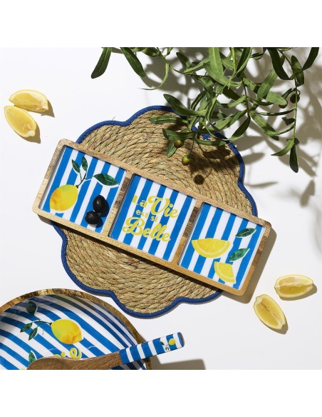 Planche Apéritif 3 Compartiments Dolce Vita Bleu