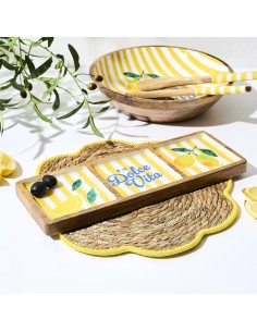 Planche Apéritif 3 Compartiments Dolce Vita Jaune 2