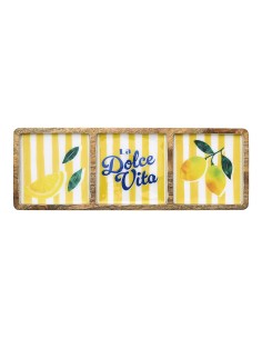 Planche Apéritif 3 Compartiments Dolce Vita Jaune