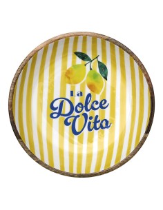 Saladier Dolce Vita Jaune Ø33 cm en Bois de Manguier
