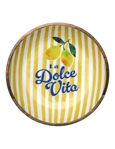 Saladier Dolce Vita Jaune Ø33 cm en Bois de Manguier
