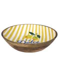 Saladier Dolce Vita Jaune Ø33 cm en Bois de Manguier 2