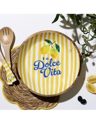 Saladier Dolce Vita Jaune Ø33 cm en Bois de Manguier