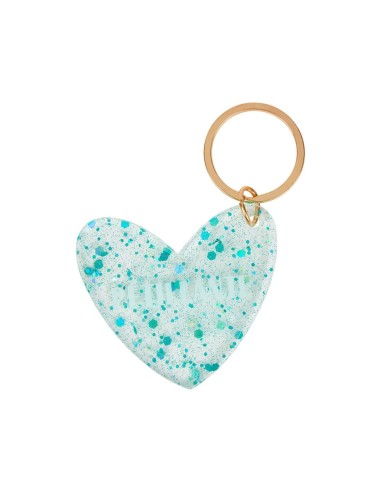 Porte-Clés Cœur Transparent Bleu "Pétillante"