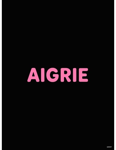 Affiche Aigrie rose et noir 30x40 cm | Déco humoristique
