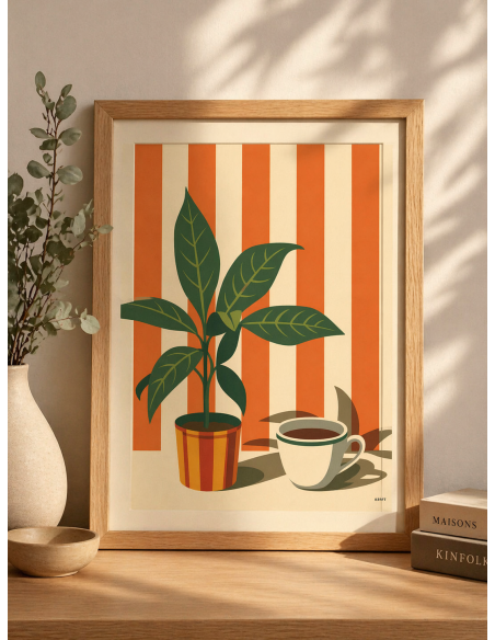 Affiche Kraft "Pause café"30x40 cm