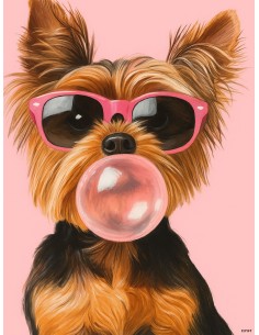 Affiche chien pop art Noa Bubble 30x40 cm | Déco moderne 2