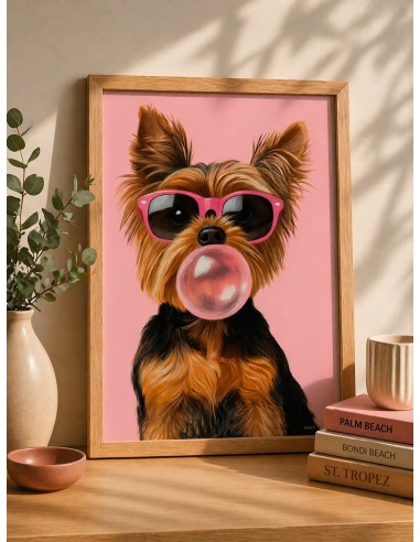 Affiche chien pop art Noa Bubble 30x40 cm | Déco moderne
