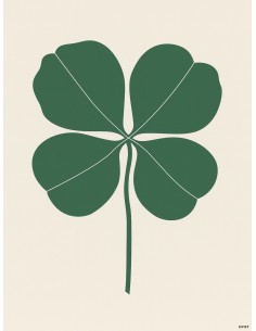 Affiche trèfle minimaliste 30x40 cm fabriquée en France 2
