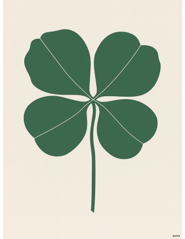 Affiche trèfle minimaliste 30x40 cm fabriquée en France