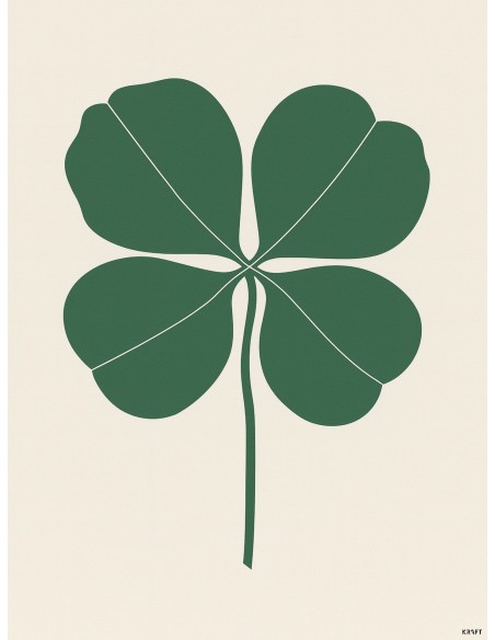Affiche trèfle minimaliste 30x40 cm fabriquée en France