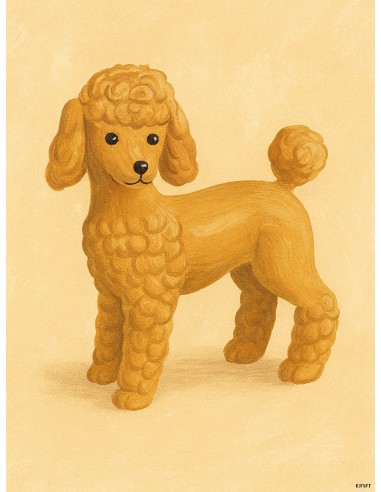 Affiche caniche vintage 30x40 cm fabriquée en France