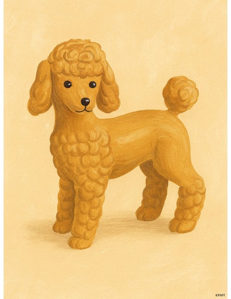 Affiche caniche vintage 30x40 cm fabriquée en France