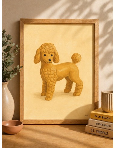 Affiche caniche vintage 30x40 cm fabriquée en France