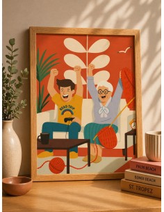 Affiche mamie gaming 30x40 cm fabriquée en France