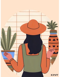 Affiche femme plantes moderne 30x40 cm fabriquée en France 2