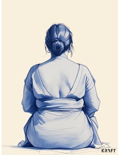 Affiche femme bleue artistique 30x40 cm fabriquée en France 2