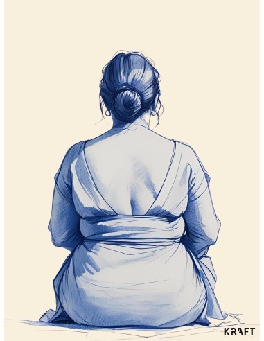 Affiche femme bleue artistique 30x40 cm fabriquée en France