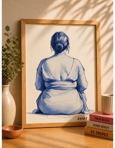 Affiche femme bleue artistique 30x40 cm fabriquée en France
