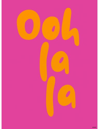 Affiche Oh la la minimaliste rose orange 30x40 fabriquée en France
