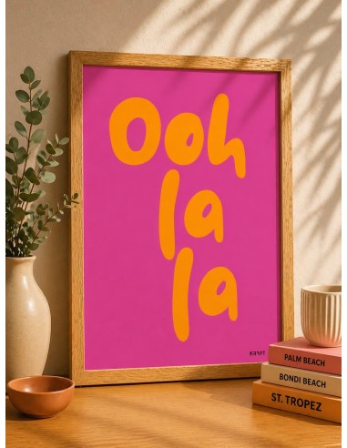Affiche Oh la la minimaliste rose orange 30x40 fabriquée en France