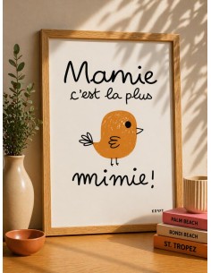 Affiche Mamie c’est la plus mimie 30x40 cm | Fabriquée en France