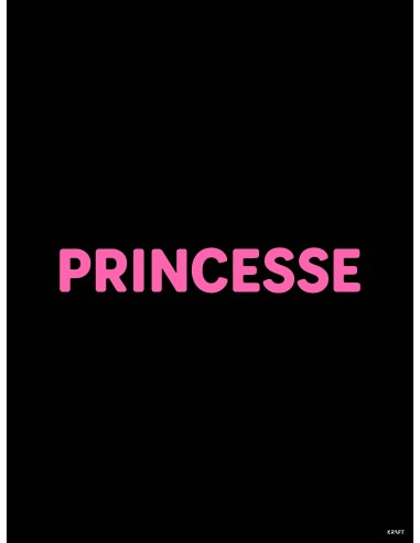 Affiche Princesse rose et noir 30x40 déco murale minimaliste France