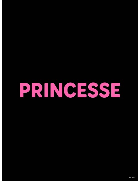 Affiche Princesse rose et noir 30x40 déco murale minimaliste France