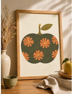 Affiche 30x40 Pomme automne - Fabrication Française